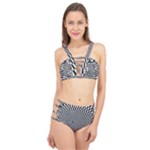 Circles Checkered Abstract Abstraction Art Cage Up Bikini Set