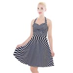 Circles Checkered Abstract Abstraction Art Halter Party Swing Dress 