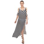 Circles Checkered Abstract Abstraction Art Maxi Chiffon Cover Up Dress