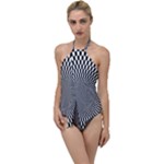 Circles Checkered Abstract Abstraction Art Go with the Flow One Piece Swimsuit