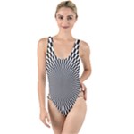 Circles Checkered Abstract Abstraction Art High Leg Strappy Swimsuit