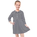 Circles Checkered Abstract Abstraction Art Kids  Quarter Sleeve Shirt Dress