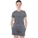 Circles Checkered Abstract Abstraction Art Women s T-Shirt and Shorts Set