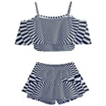 Circles Checkered Abstract Abstraction Art Kids  Off Shoulder Skirt Bikini