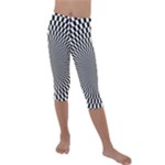 Circles Checkered Abstract Abstraction Art Kids  Lightweight Velour Capri Leggings 