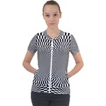 Circles Checkered Abstract Abstraction Art Short Sleeve Zip Up Jacket