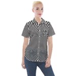 Circles Checkered Abstract Abstraction Art Women s Short Sleeve Pocket Shirt