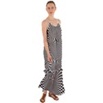 Circles Checkered Abstract Abstraction Art Cami Maxi Ruffle Chiffon Dress