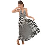 Circles Checkered Abstract Abstraction Art Backless Maxi Beach Dress