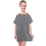 Circles Checkered Abstract Abstraction Art Kids  One Piece Chiffon Dress