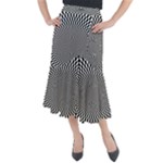 Circles Checkered Abstract Abstraction Art Midi Mermaid Skirt