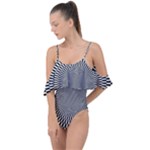 Circles Checkered Abstract Abstraction Art Drape Piece Swimsuit