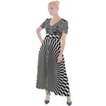 Circles Checkered Abstract Abstraction Art Button Up Short Sleeve Maxi Dress