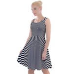 Circles Checkered Abstract Abstraction Art Knee Length Skater Dress