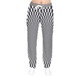 Circles Checkered Abstract Abstraction Art Women Velvet Drawstring Pants