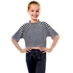 Circles Checkered Abstract Abstraction Art Kids Mock Neck T-Shirt