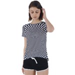 Circles Checkered Abstract Abstraction Art Short Sleeve Open Back T-Shirt