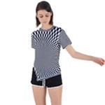 Circles Checkered Abstract Abstraction Art Asymmetrical Short Sleeve Sports T-Shirt