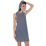 Circles Checkered Abstract Abstraction Art Racer Back Hoodie Dress