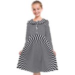 Circles Checkered Abstract Abstraction Art Kids  Midi Sailor Dress