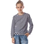 Circles Checkered Abstract Abstraction Art Kids  Long Sleeve T-Shirt with Frill 