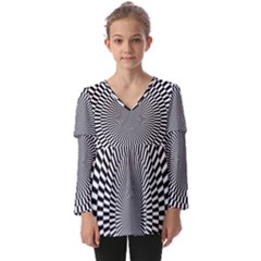 Kids  V Neck Casual Top 