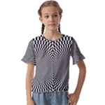 Circles Checkered Abstract Abstraction Art Kids  Cuff Sleeve Scrunch Bottom T-Shirt