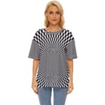 Circles Checkered Abstract Abstraction Art Oversized Basic T-Shirt