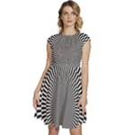 Circles Checkered Abstract Abstraction Art Cap Sleeve High Waist Dress