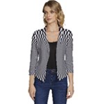 Circles Checkered Abstract Abstraction Art Women s Casual 3/4 Sleeve Spring Jacket