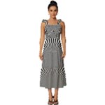 Circles Checkered Abstract Abstraction Art Tie-Strap Tiered Midi Chiffon Dress