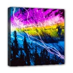 Night Skiing Colored Dead Grateful Lights Mountain Mini Canvas 8  x 8  (Stretched)