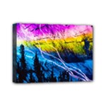 Night Skiing Colored Dead Grateful Lights Mountain Mini Canvas 7  x 5  (Stretched)