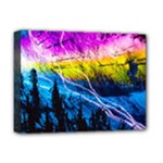 Night Skiing Colored Dead Grateful Lights Mountain Deluxe Canvas 16  x 12  (Stretched) 