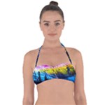 Night Skiing Colored Dead Grateful Lights Mountain Tie Back Bikini Top