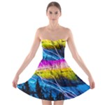 Night Skiing Colored Dead Grateful Lights Mountain Strapless Bra Top Dress