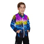 Night Skiing Colored Dead Grateful Lights Mountain Kids  Windbreaker