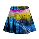 Night Skiing Colored Dead Grateful Lights Mountain Mini Flare Skirt