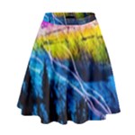 Night Skiing Colored Dead Grateful Lights Mountain High Waist Skirt