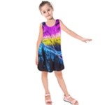 Night Skiing Colored Dead Grateful Lights Mountain Kids  Sleeveless Dress