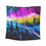 Night Skiing Colored Dead Grateful Lights Mountain Square Tapestry (Small)