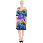 Night Skiing Colored Dead Grateful Lights Mountain Wrap Up Cocktail Dress