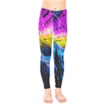 Night Skiing Colored Dead Grateful Lights Mountain Kids  Leggings