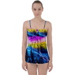 Night Skiing Colored Dead Grateful Lights Mountain Babydoll Tankini Set