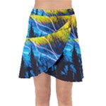 Night Skiing Colored Dead Grateful Lights Mountain Wrap Front Skirt