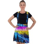 Night Skiing Colored Dead Grateful Lights Mountain Velvet Suspender Skater Skirt