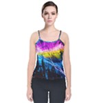 Night Skiing Colored Dead Grateful Lights Mountain Velvet Spaghetti Strap Top