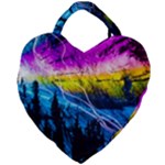 Night Skiing Colored Dead Grateful Lights Mountain Giant Heart Shaped Tote