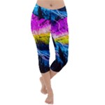 Night Skiing Colored Dead Grateful Lights Mountain Lightweight Velour Capri Yoga Leggings