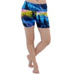 Night Skiing Colored Dead Grateful Lights Mountain Lightweight Velour Yoga Shorts